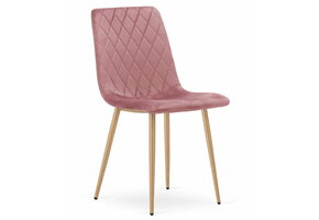 Velvet eetkamerstoel TURIN - set van 2 eettafel stoelen - roze