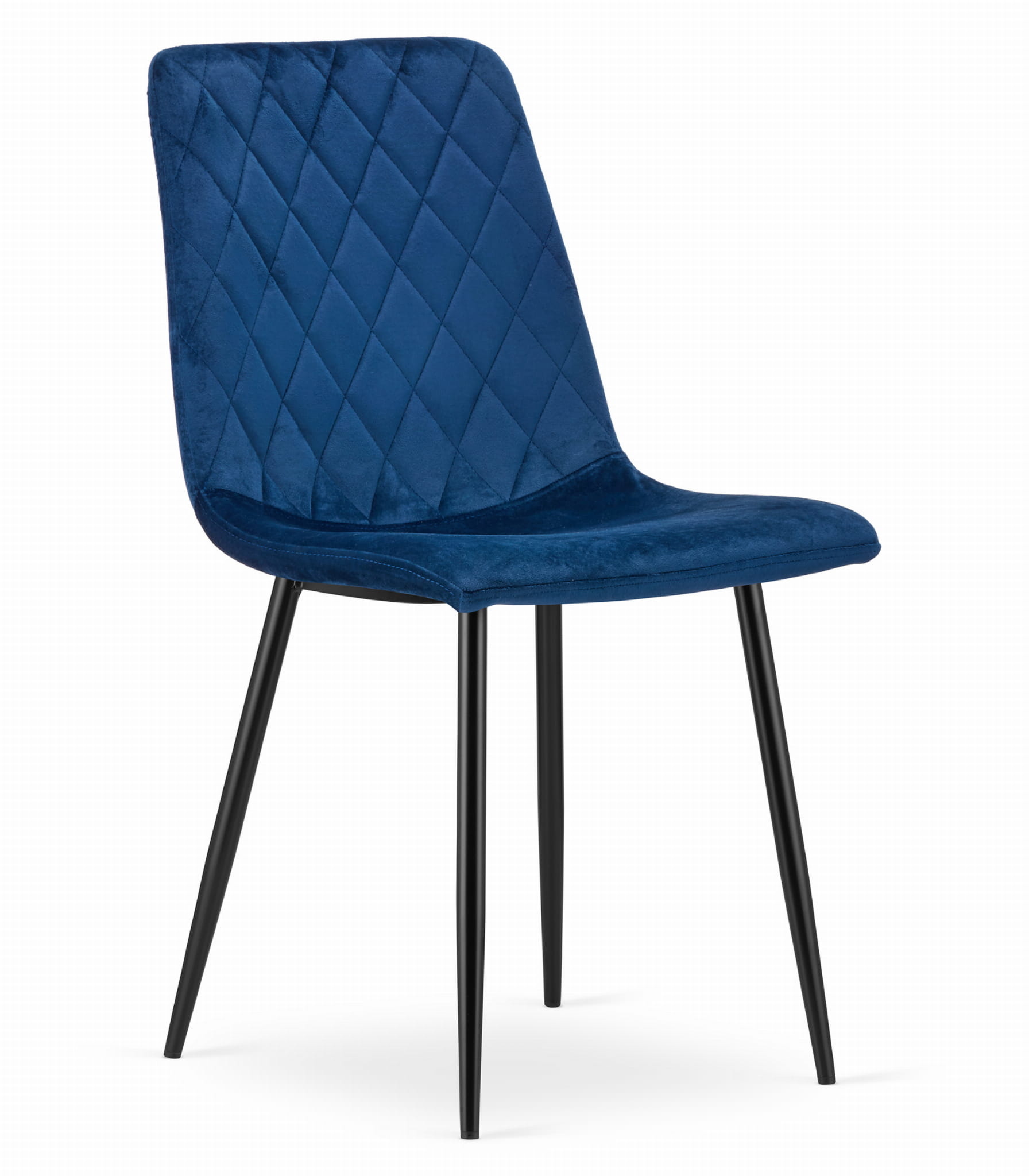 Velvet eetkamerstoel TURIN - set van 2 eettafel stoelen - marineblauw