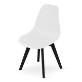 Eetkamerstoelen KITO - set van 3 - zwarte poten - wit