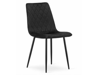Velvet eetkamerstoel TURIN - set van 2 eettafel stoelen - zwart