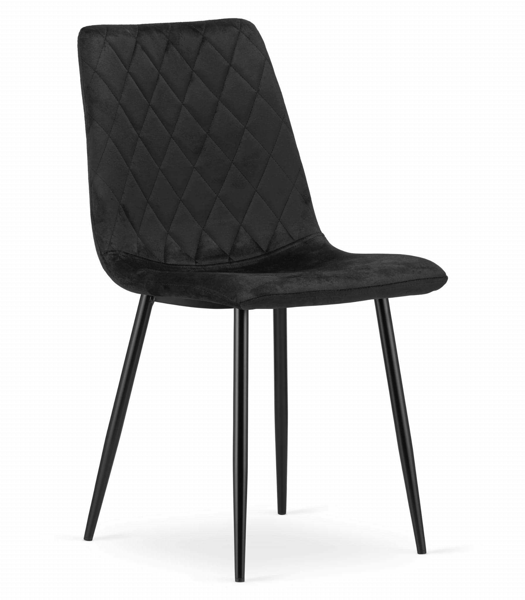 Velvet eetkamerstoel TURIN - set van 2 eettafel stoelen - zwart