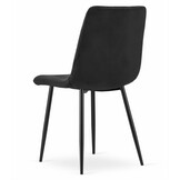Velvet eetkamerstoel TURIN - set van 2 eettafel stoelen - zwart