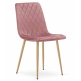 Velvet eetkamerstoel TURIN - set van 2 eettafel stoelen - roze