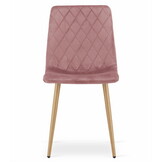 Velvet eetkamerstoel TURIN - set van 2 eettafel stoelen - roze