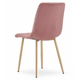 Velvet eetkamerstoel TURIN - set van 2 eettafel stoelen - roze