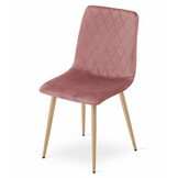 Velvet eetkamerstoel TURIN - set van 2 eettafel stoelen - roze