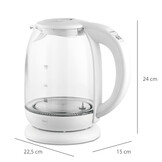 Waterkoker - 1,7L - met temperatuurregeling - 2200W - wit