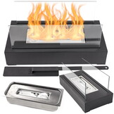 Bio ethanol brander - tafelhaard - 35x18x16,5cm - zwart