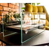 Bio ethanol brander - tafelhaard - 34x17x16cm - zwart