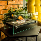 Bio ethanol brander - tafelhaard - 34x17x16cm - zwart