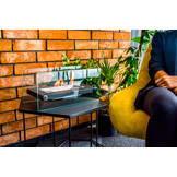 Bio ethanol brander - tafelhaard - 34x17x16cm - zwart