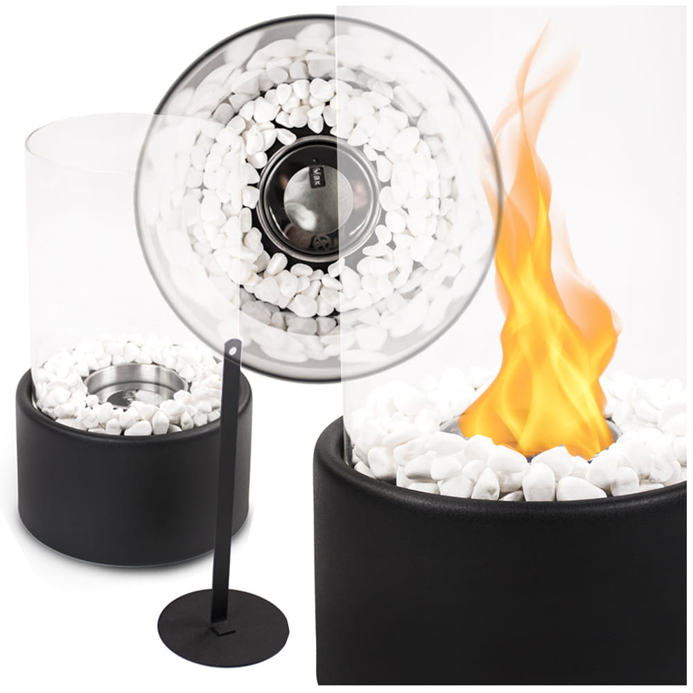 Bio ethanol brander - 26.5x13.5x13.5cm - rookvrij - zwart