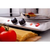 Keramische kookplaat - 2 pits - Ø 14cm en 21cm - 1200W - RVS