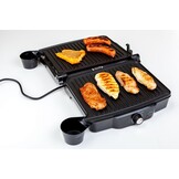 Contactgrill - 2000W - verstelbare poten - anti-aanbaklaag - RVS