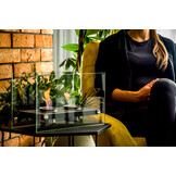 Bio ethanol brander - tafelhaard - 36x18x22cm - gehard glas