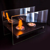 Bio ethanol brander - tafelhaard - 36x18x22cm - gehard glas