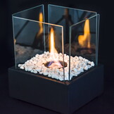 Bio ethanol brander - 24,5x20,5x29 cm - met decoratieve stenen