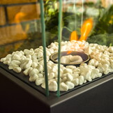 Bio ethanol brander - 24,5x20,5x29 cm - met decoratieve stenen