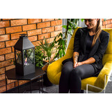 Bio ethanol brander - 42,5x15x15cm - veiligheidsglas - zwart