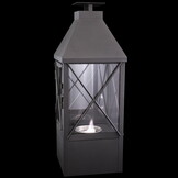 Bio ethanol brander - 42,5x15x15cm - veiligheidsglas - zwart