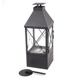 Bio ethanol brander - 42,5x15x15cm - veiligheidsglas - zwart