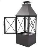 Bio ethanol brander - 42,5x15x15cm - veiligheidsglas - zwart