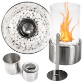 Bio ethanol brander - 26.5x13.5x13.5cm - met decoratieve stenen