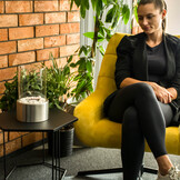 Bio ethanol brander - 26.5x13.5x13.5cm - met decoratieve stenen