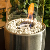 Bio ethanol brander - 26.5x13.5x13.5cm - met decoratieve stenen