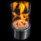 Bio ethanol brander - 26.5x13.5x13.5cm - met decoratieve stenen