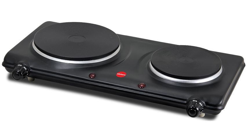 Elektrische kookplaat - 2 pits - Ø 16cm en 13cm - 1500W - zwart