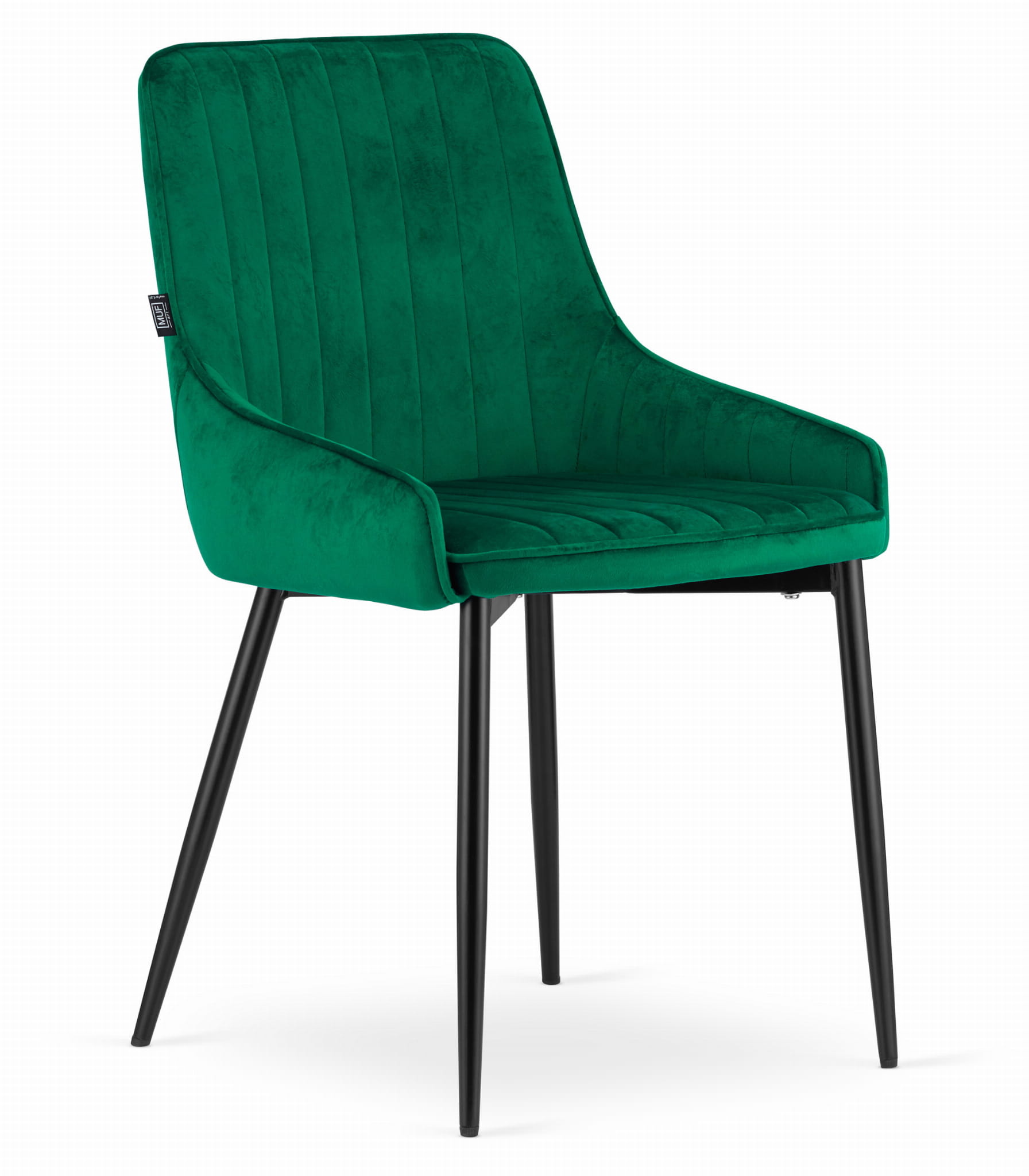 Velvet eetkamerstoel MONZA - set van 3 kuipstoelen - groen