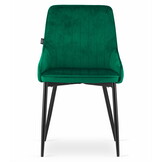 Velvet eetkamerstoel MONZA - set van 3 kuipstoelen - groen