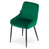 Velvet eetkamerstoel MONZA - set van 3 kuipstoelen - groen