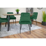 Velvet eetkamerstoel MONZA - set van 3 kuipstoelen - groen
