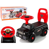 Loopauto - 47x20x39cm - met toeter - zwart rood