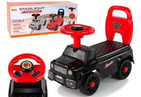 Loopauto - 47x20x39cm - met toeter - zwart rood