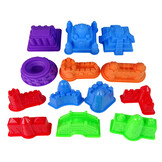 Kinetisch zand - 6 kleuren - met onderlegger en 55 accessoires