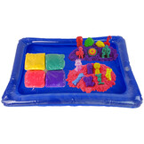 Kinetisch zand - 4 kleuren - met onderlegger en 53 accessoires