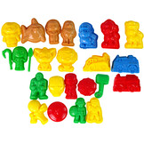 Kinetisch zand - 4 kleuren - met onderlegger en 53 accessoires