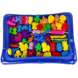 Kinetisch zand - 4 kleuren - met onderlegger en 53 accessoires