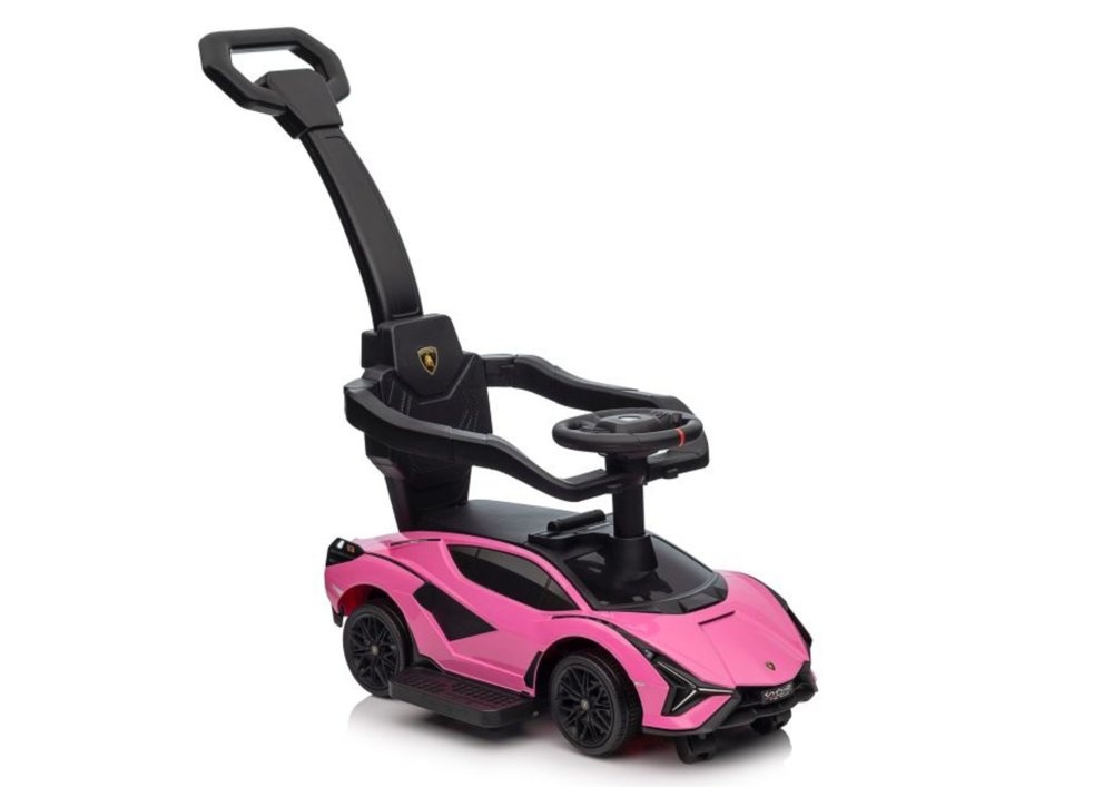 Loopauto - 1 jaar - met duwstang - Lamborghini - roze