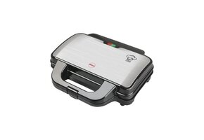 Wafelijzer - 1000W - voor 2 grote wafels - antiaanbaklaag - RVS