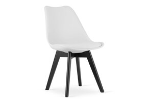 Eetkamerstoel MARK - set van 3 - eco leer - wit zwart