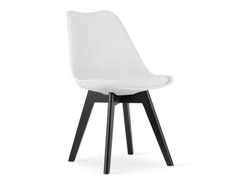 Eetkamerstoel MARK - set van 3 - eco leer - wit zwart