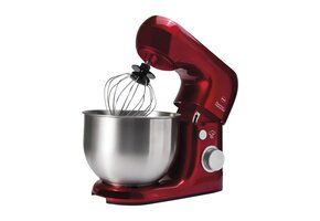 Mixer met kom - keukenmixer - 800W - 8 snelheidsniveaus - rood