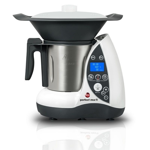 Stoomkoker - groente stomer - 2L - 1500W - RVS - wit zwart