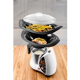 Stoomkoker - groente stomer - 2L - 1500W - RVS - wit zwart