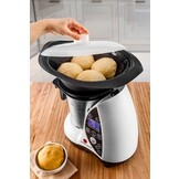 Stoomkoker - groente stomer - 2L - 1500W - RVS - wit zwart