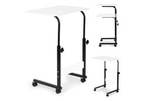 Laptoptafel - bijzettafel bank - verstelbaar - 43x39x83cm - wit